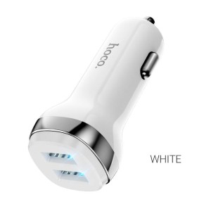 hoco-z40-superior-dual-port-car-charger-white