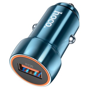 hoco-z46-blue-shield-single-port-qc3-car-charger-sapphire-blue