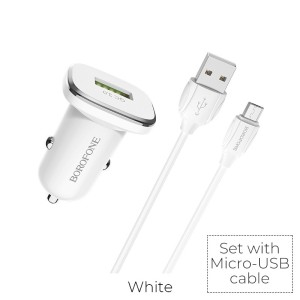 borofone-bz12a-lasting-power-qc30-single-port-in-car-charger-set-with-micro-usb-cable-white