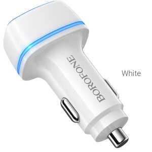 borofone-bz14-max-dual-port-ambient-light-car-charger-white