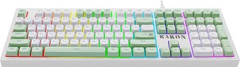 Клавиатура Defender игровая Karon GK-129 RU,бел/зел,108кн+FN,радуж,1.5м (45129) в магазине PartsOkey.ru в Ростове на Дону, Краснодаре и Москве